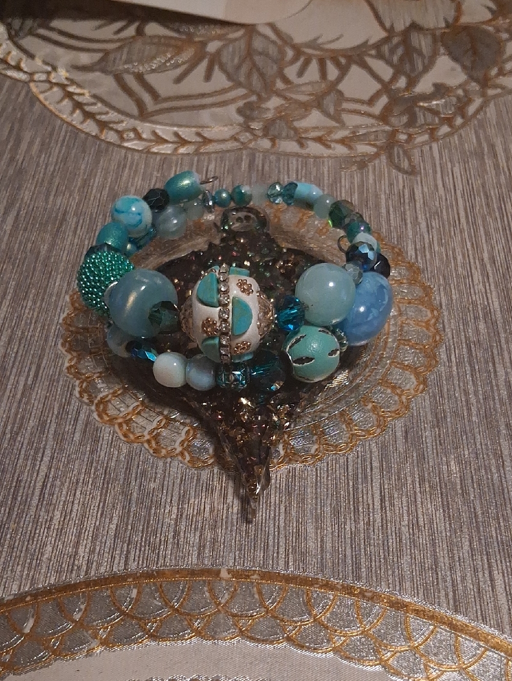 Beaded Turquoise Stretch Bracelet -